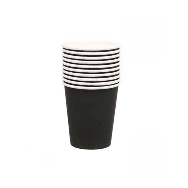 Copo de Papel Preto Descartável 250ml - 10 unid