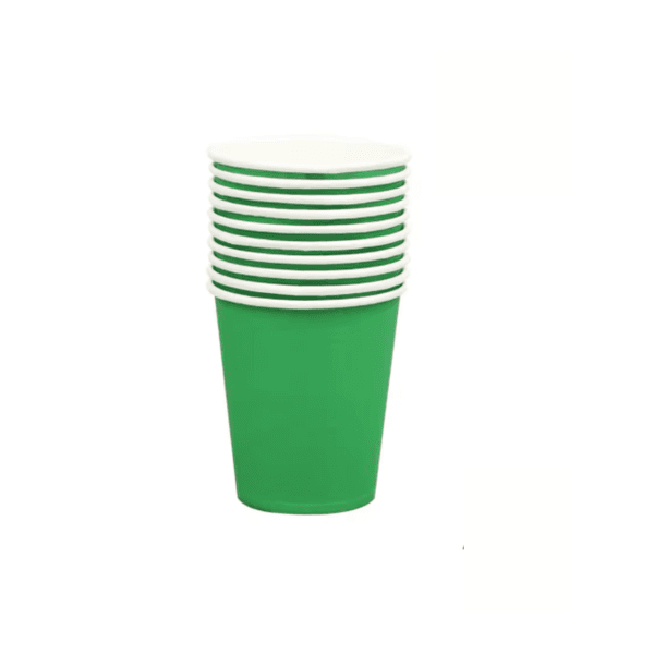 Copo de Papel Verde Candy Descartável 250ml - 10 unid 