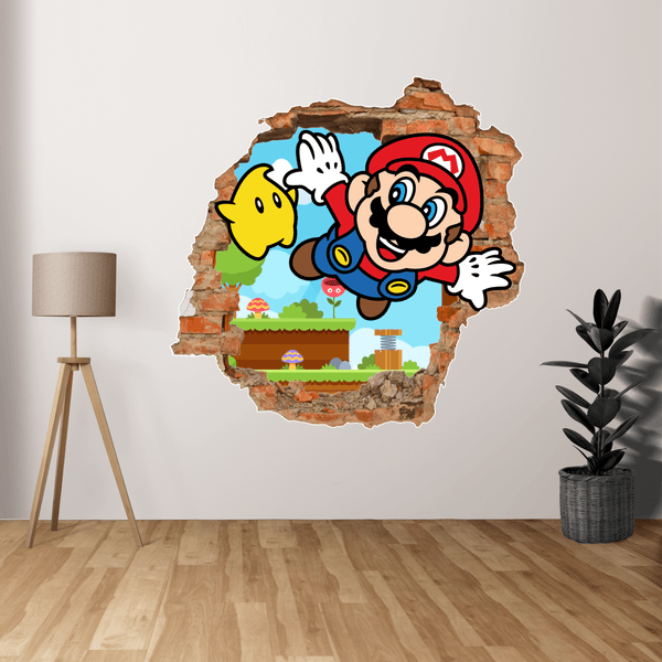 Adesivo Buraco Mario e Estrela