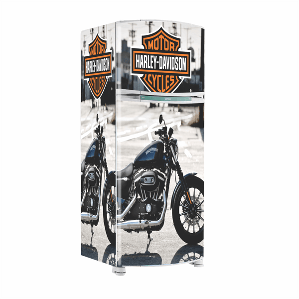 Envelopamento Geladeira Harley Davidson Moto Preta