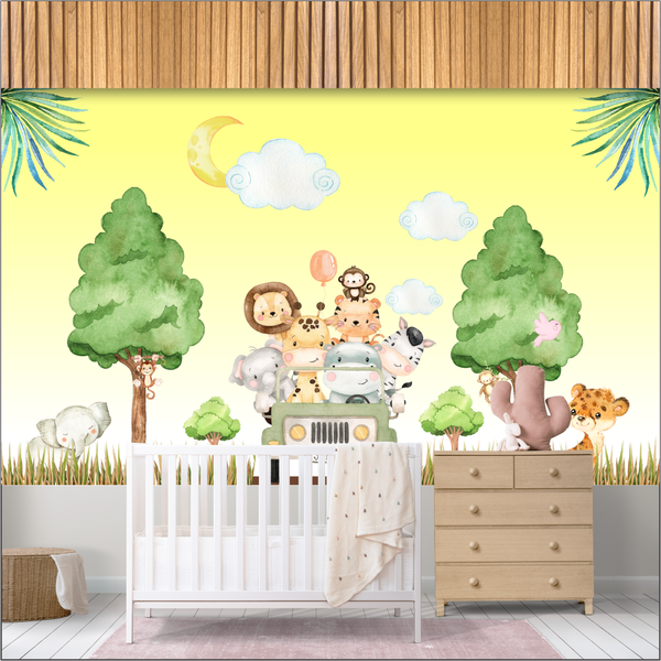 Papel de Parede Infantil Animais