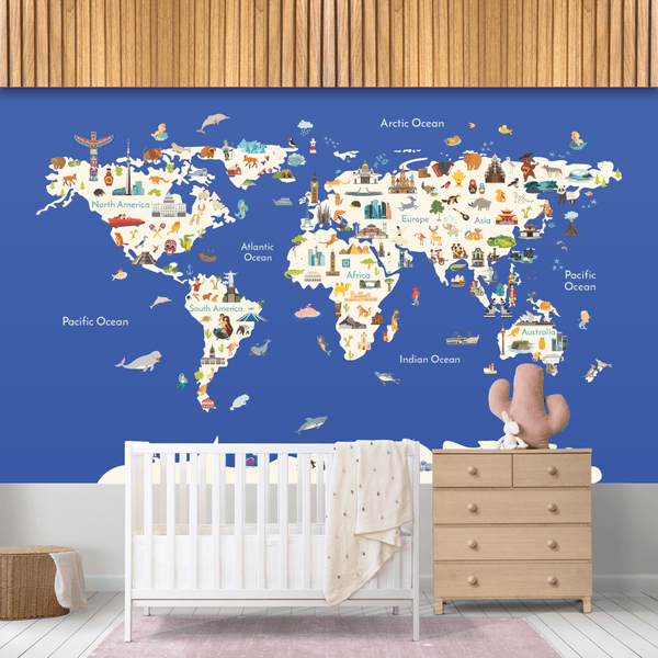 Papel de Parede Infantil Mapa 