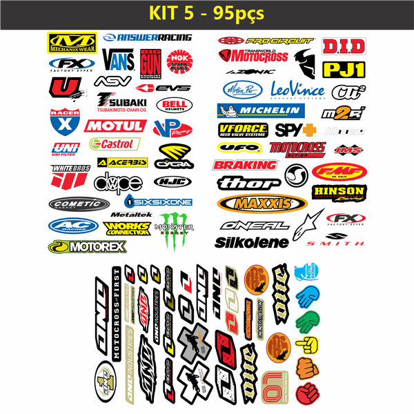 Kit Stikers Moto/ Carro 95pçs