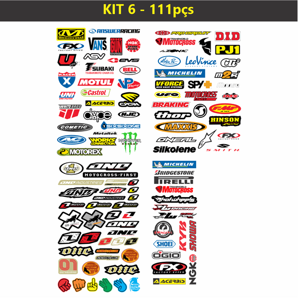 Kit Stikers Moto/ Carro 111pçs
