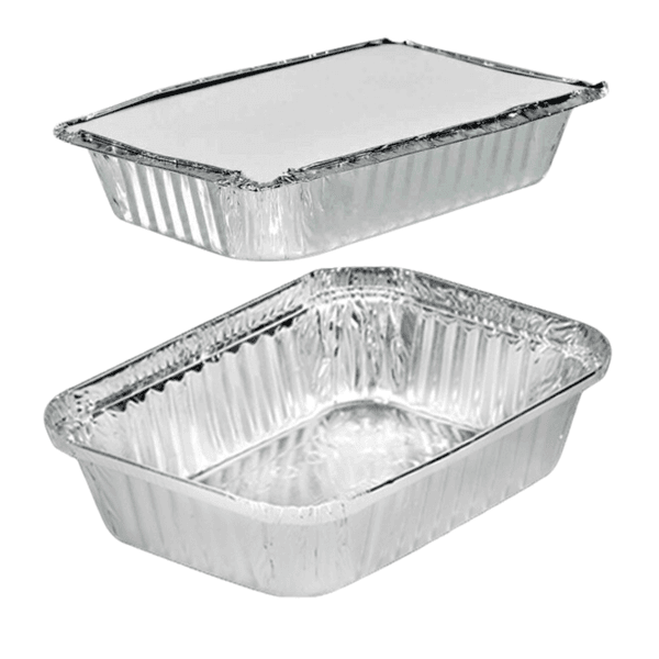 Bandeja De Alumínio Retangular 1150ml Com Tampa 