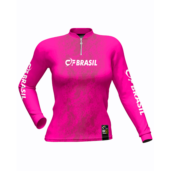 CAMISA DE PESCA LINHA EXTREME PRÓ ROSA SHOCK FEMININA