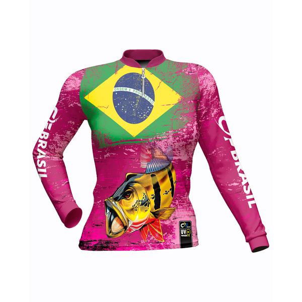 CAMISA DE PESCA LINHA EXTREME PRÓ FÚCSIA DA PÁTRIA PINK FEMININA