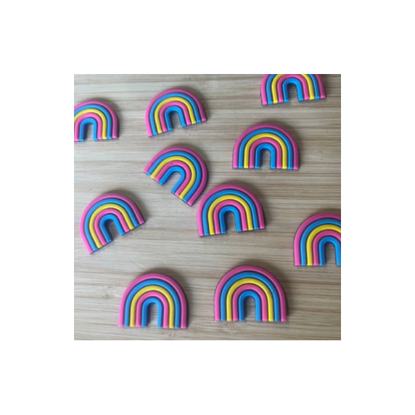 Aplique Emborrachado Arco Íris 4cm - 10 Unidades