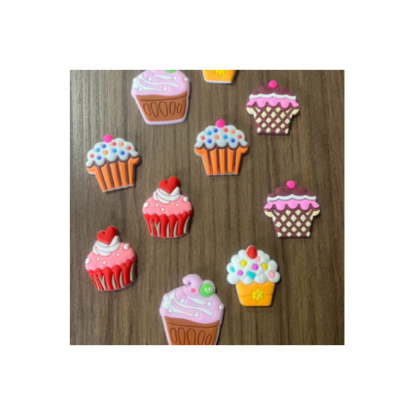 Kit Aplique Emborrachado Cupcake Confeitaria 4,cm - 10 Unidades