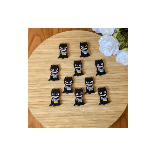 Aplique Emborrachado Batman Baby 4cm - 10 Unidades