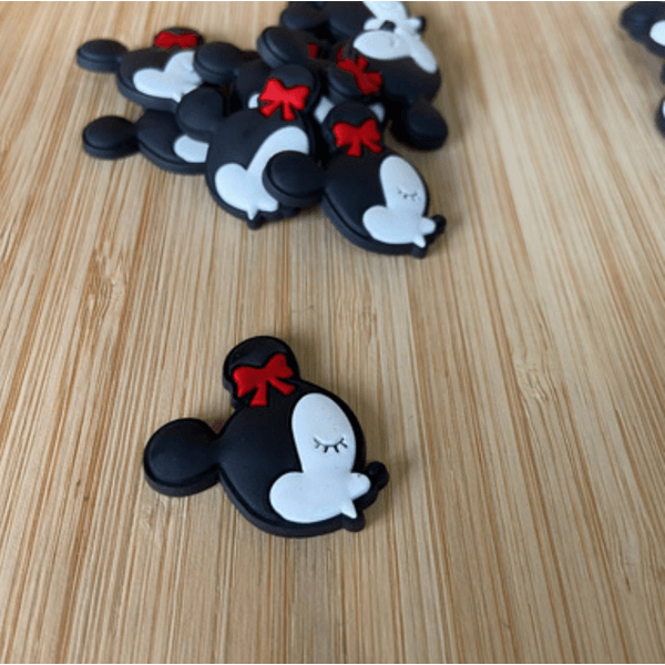 Aplique Emborrachado Minnie Beijando 2cm - 10 unidades