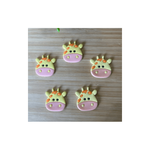 Aplique Emborrachado Girafa Safari 3,5cm - 10 unidades