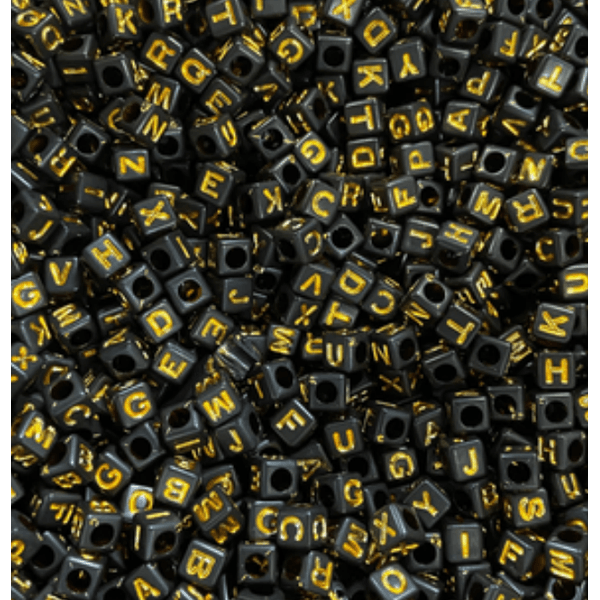 Entremeio Quadrado Preto Letra Dourada - 30 gramas
