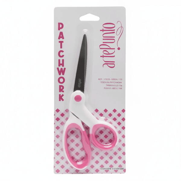 Tesoura Patchwork 21cm Branca/Rosa ArtePunto