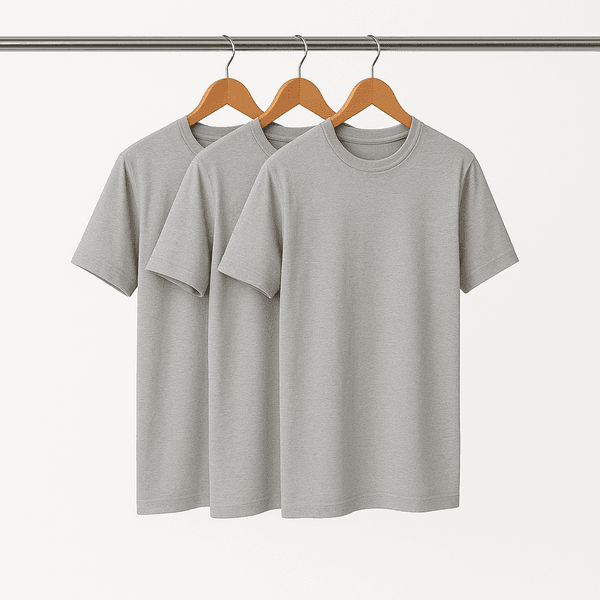 Kit 3 Camisetas Básicas Feminina Cinza