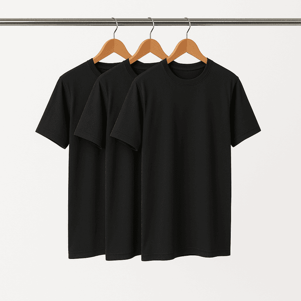 Kit 3 Camisetas Básicas Feminina Preto