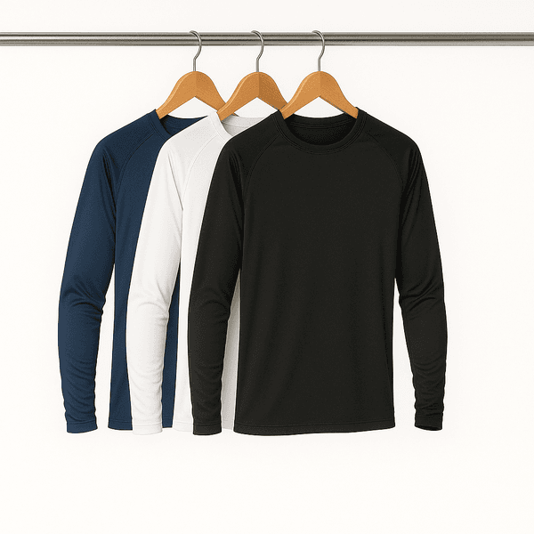 Kit 3 Camiseta sManga Longa Básica Masculina Cores 