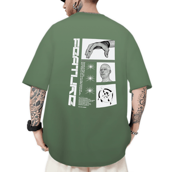 Camiseta Oversized Masculina Feature Verde Militar
