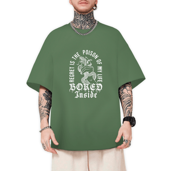 Camiseta Oversized Masculina Bored Verde Militar