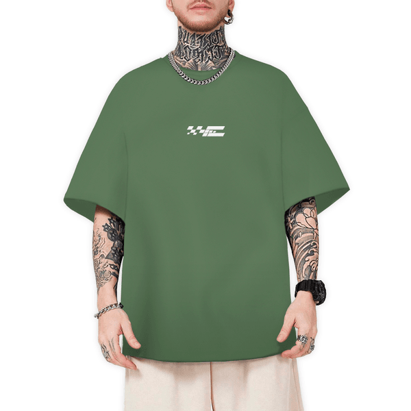 Camiseta Oversized Masculina Tokyo Drift Verde Militar