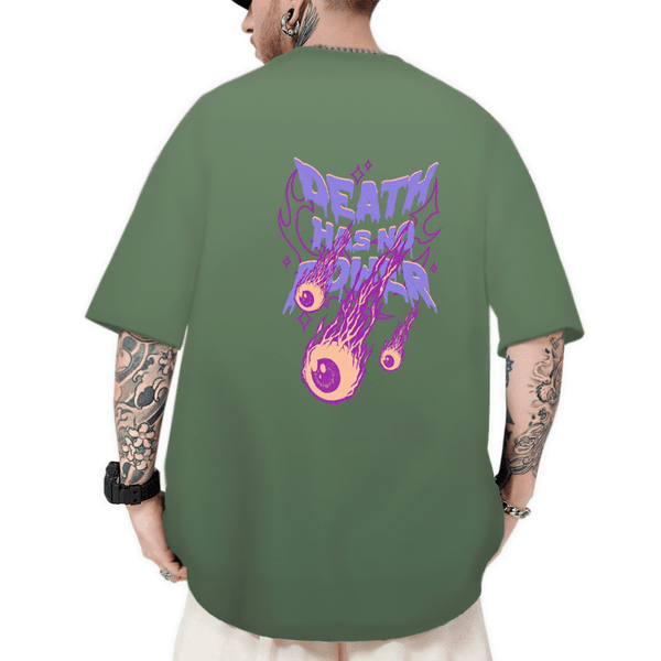 Camiseta Oversized Masculina Death Verde Militar