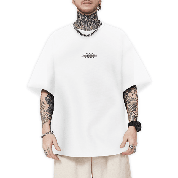 Camiseta Oversized Masculina Estatua Moon Branco