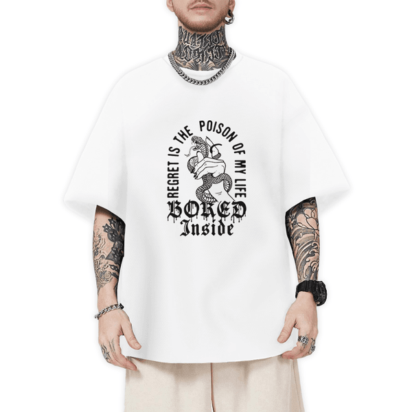 Camiseta Oversized Masculina Bored Branco