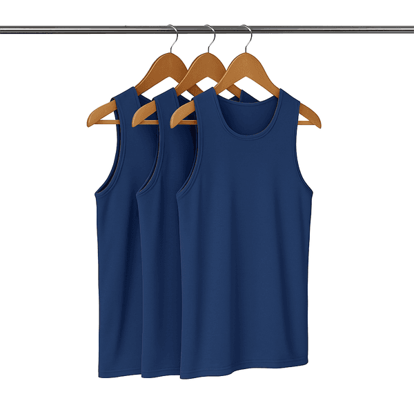 Kit 3 Regatas Masculina Tradicional Academia Azul Marinho 