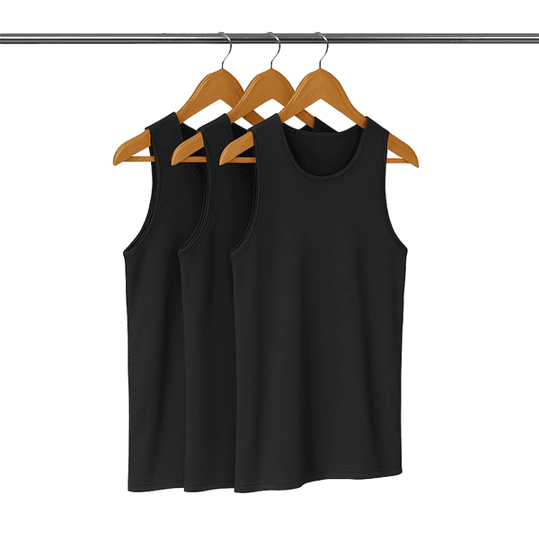 Kit 3 Regatas Masculina Tradicional Academia - Preta 