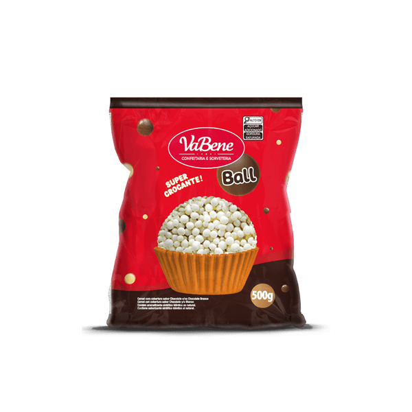 CEREAL MINI COBERTO C/CHOC BRANCO 500G VABENE - 396646 - CHOKDOCE