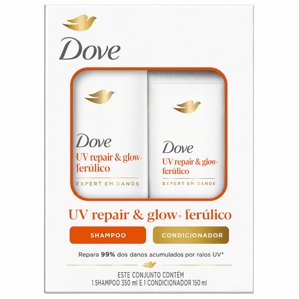 Kit Dove UV Repair Proteção Solar Shampoo 350ml+Cond 150ml - 863193 - CHOKDOCE