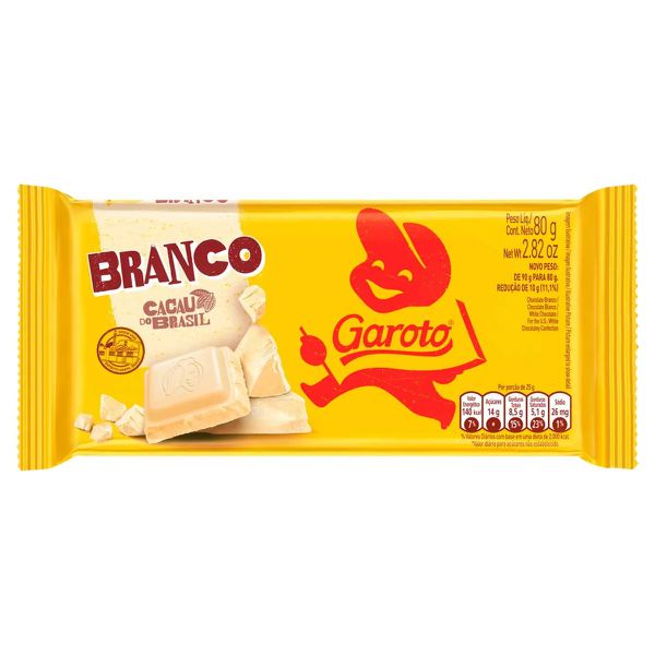 CHOC TABLETE BRANCO 80G GAROTO - 613750 - CHOKDOCE