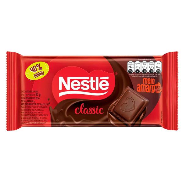 CHOC CLASSIC MEIO AMARGO 80G NESTLE - 422284 - CHOKDOCE