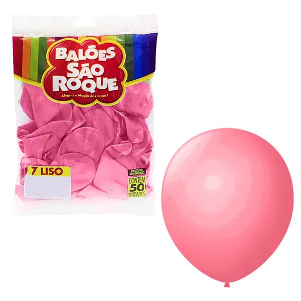 BALOES TAM 7 ROSA TUTTI FRUTTI C/50 SAO ROQUE - 100526 - CHOKDOCE