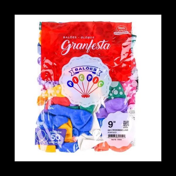 BALAO LISO GF N°09 SORTIDO C/50 PIC PIC - 558181 - CHOKDOCE