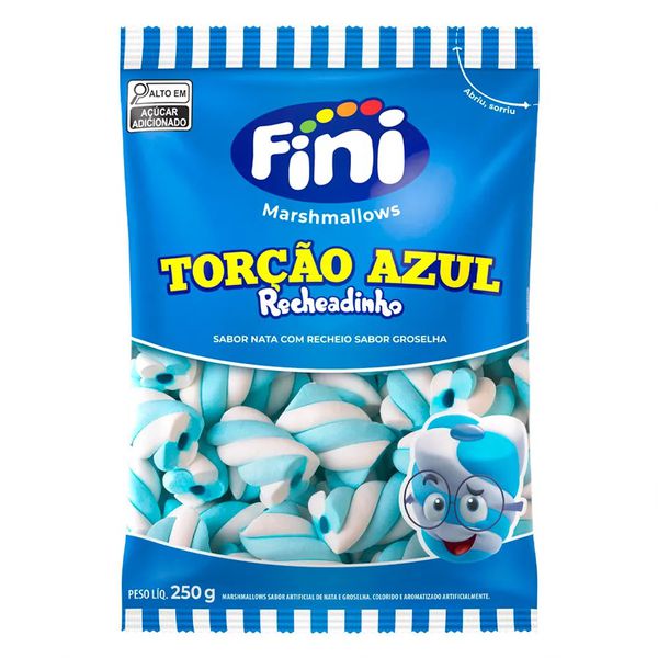 MARSHMALLOW RECHEADO AZUL/BRANCO 250G FINI