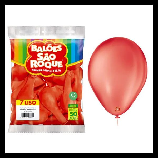 BALOES N°7 VERMELHO QUENTE C/50 SAO ROQUE - 475013 - CHOKDOCE