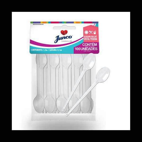 COLHER DESCARTAVEL SOBREMESA CRISTAL C/50 JUNCO - 701150 - CHOKDOCE