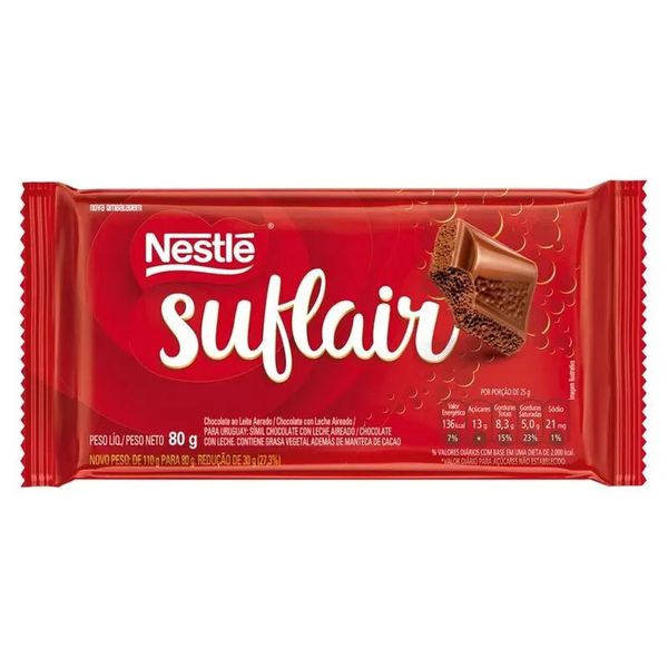 CHOC TABLETE SUFLAIR 80G NESTLE - 492379 - CHOKDOCE