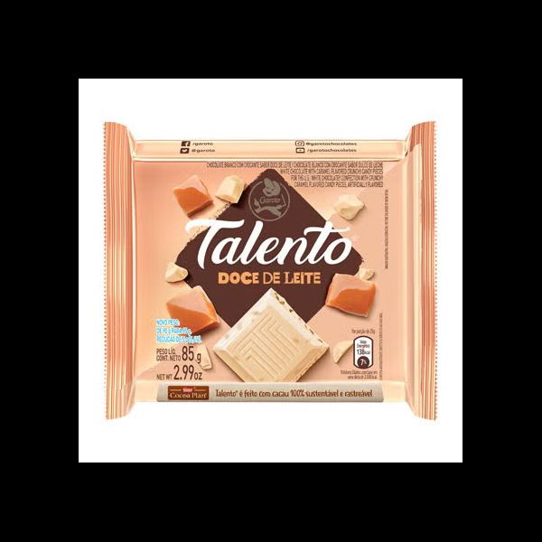CHOC TALENTO BRANCO DOCE DE LEITE 85G GAROTO - 256872 - CHOKDOCE