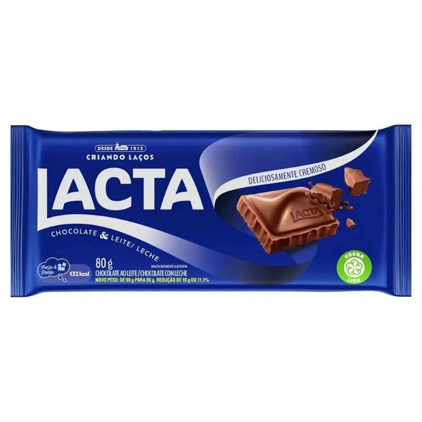 CHOC TABLETE AO LEITE 80G LACTA - 389419 - CHOKDOCE