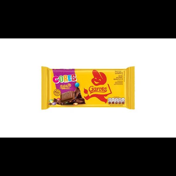CHOC TABLETE CORES 80G GAROTO - 411998 - CHOKDOCE