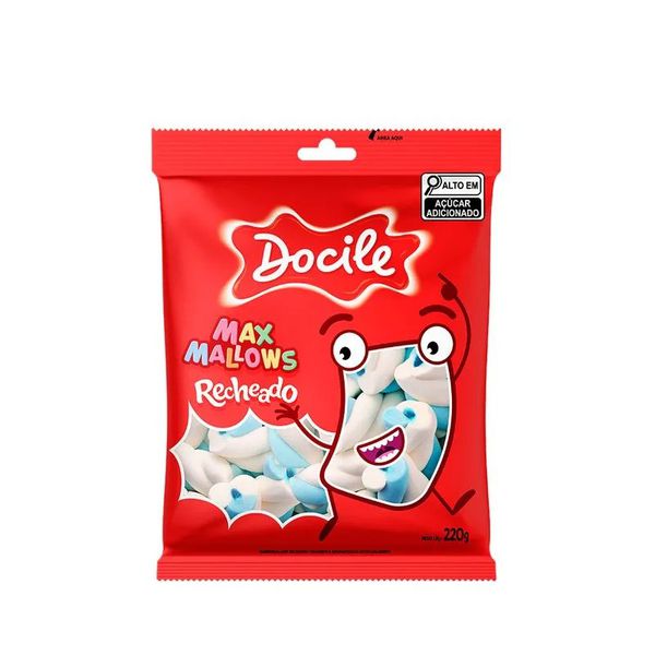 MAXMALLOWS TWIST RECH AZUL/BCO C/MORANGO 220G DOCILE - 339919 - CHOKDOCE
