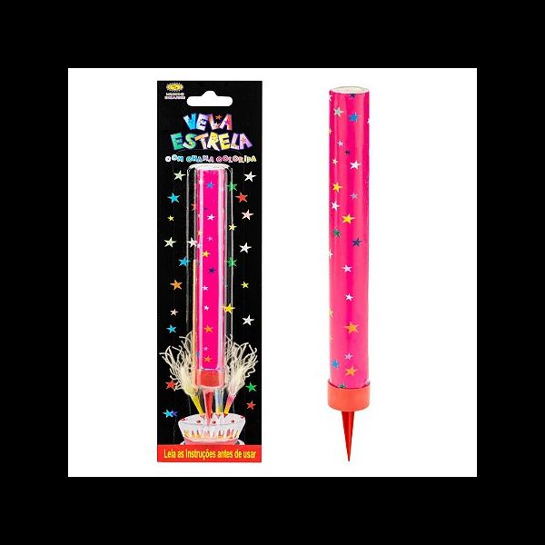 VELA ESTRELA ROSA MUNDO BIZARRO - 94993 - CHOKDOCE