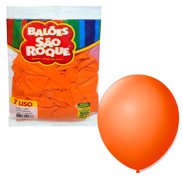 BALOES TAM 7 LARANJA PESSEGO C/50 SAO ROQUE - 100441 - CHOKDOCE