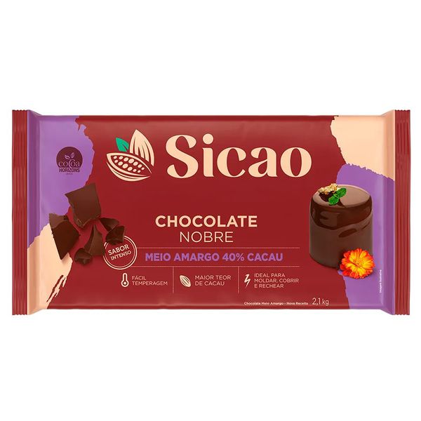 CHOC MEIO AMARGO NOBRE 2.1KG SICAO - 51415 - CHOKDOCE