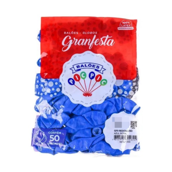 BALOES REDONDO LISO TAM 8 AZUL ROYAL C/50 PIC PIC - 357043 - CHOKDOCE