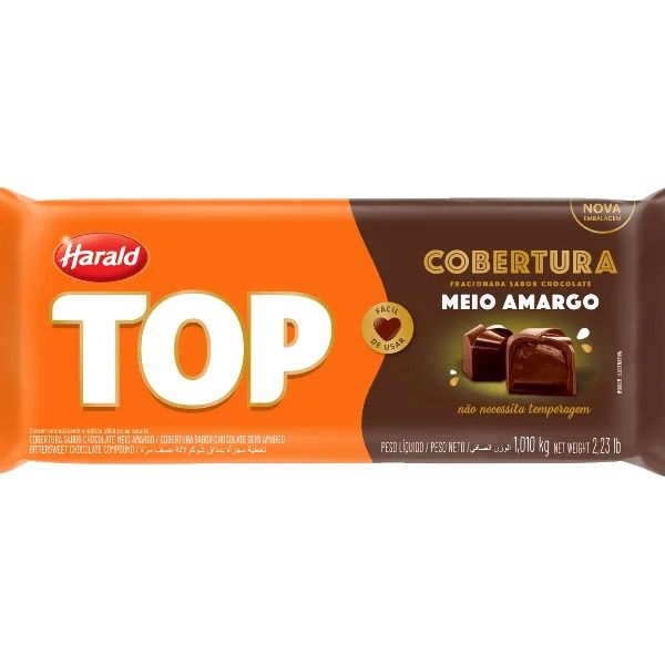 COBERT TOP MEIO AMARGO 1.01KG HARALD - 50555 - CHOKDOCE