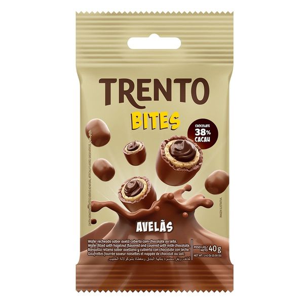 WAFER TRENTO BITES AVELA AO LEITE 40G PECCIN - 591355 - CHOKDOCE