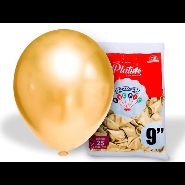 BALAO PLATINO RED OURO TAM 9 C/25 PIC PIC - 588508 - CHOKDOCE